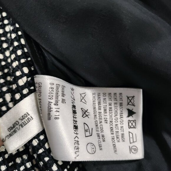 Escada Tweed Long Sleeve Collared Single Breasted Office Work Blazer Gray 44 - Picture 12 of 16